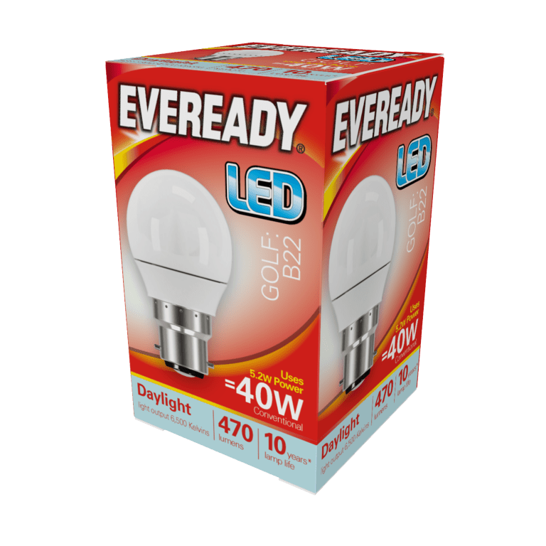Eveready LED Golf 6w - 480lm Daylight 6500k B22