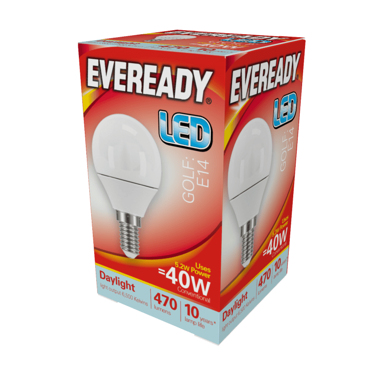 Eveready LED Golf 6w - 480lm Daylight 6500k E14