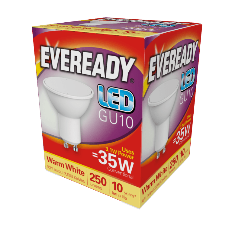 Eveready LED GU10 3W - 235lm Warm White 3000k
