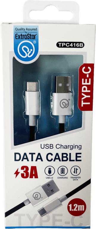 Extrastar Type C Charging Data Cable 1.2m - Black
