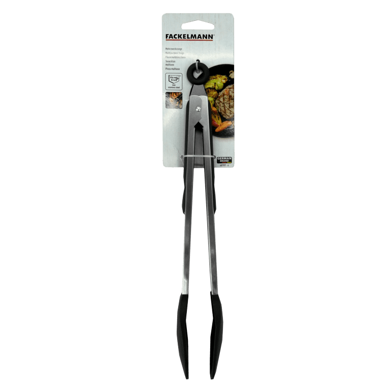 Fackelmann Stainless Steel Tongs With Silicone Head - 30cm