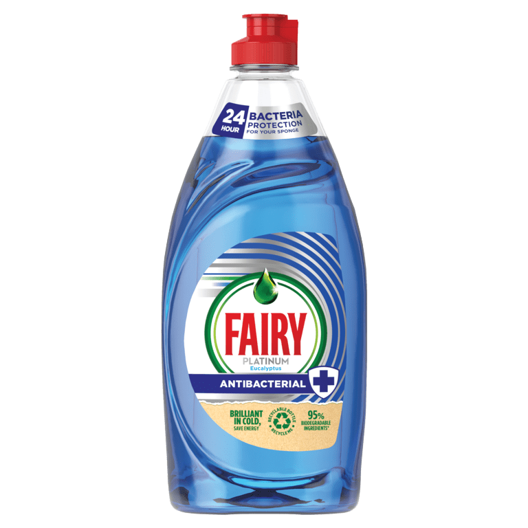 Fairy Platinum Anti Bacterial Washing Up Liquid 520ml - Eucalyptus