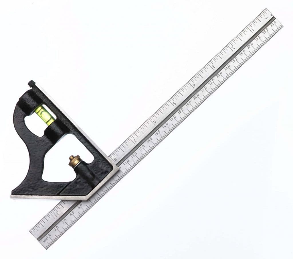 Fisher Cast Iron Combination Square - English & Metric Markings - 12"/300mm