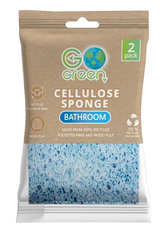 Go Green Bathroom Cellulose Sponge - 2 Pack