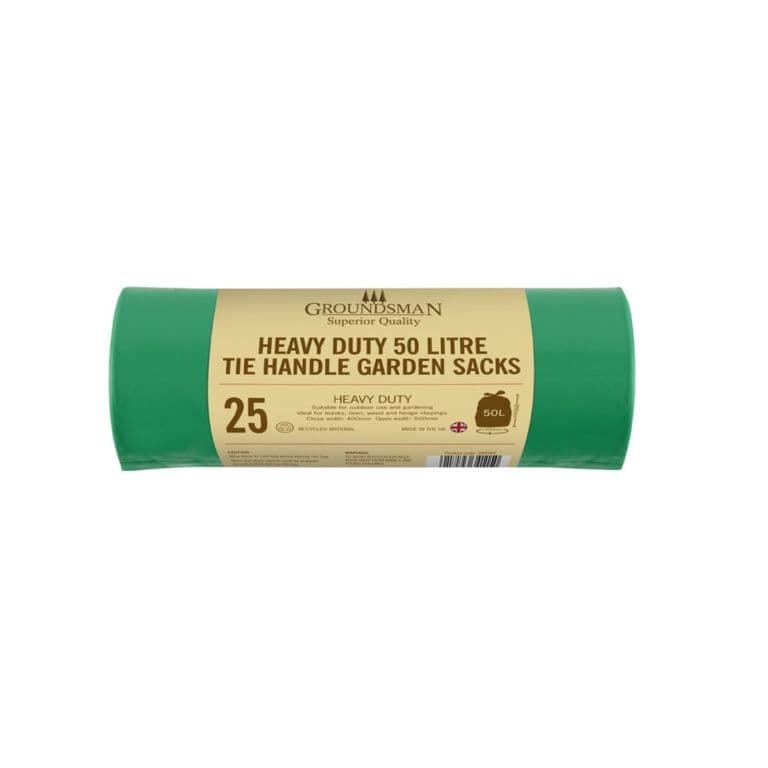 Groundsman Heavy Duty Tie Handle Garden Bags 50L - Roll 25