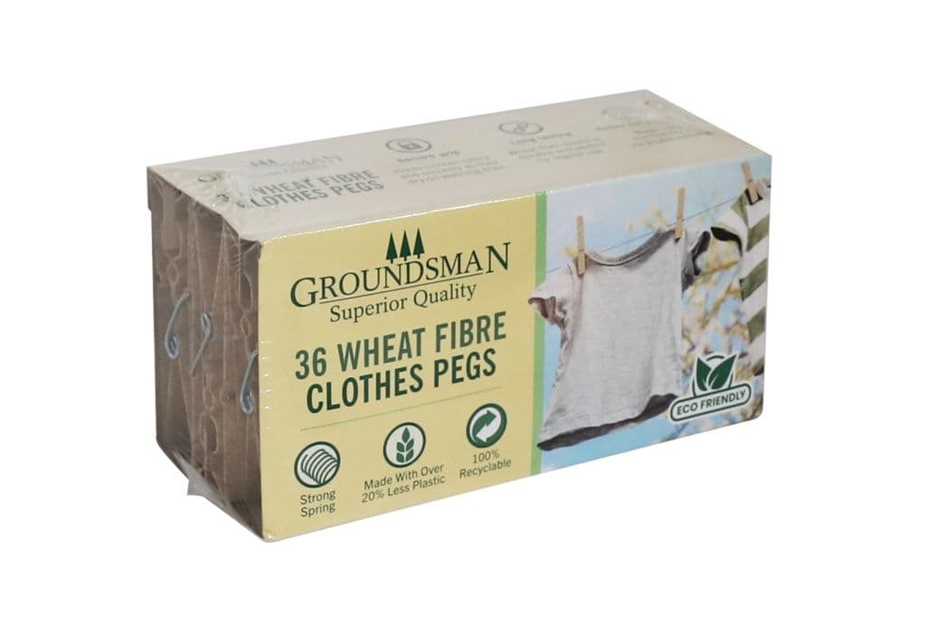 Groundsman Wheat Fibre Clothes Pegs - Pack 36