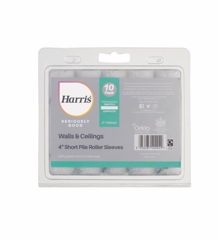 Harris Seriously Good Walls & Ceilings Short Pile Sleeve - 4" Pack 10
