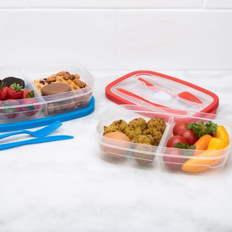 Heat & Eat Lunch Box With Cutlery - Assorted Colours