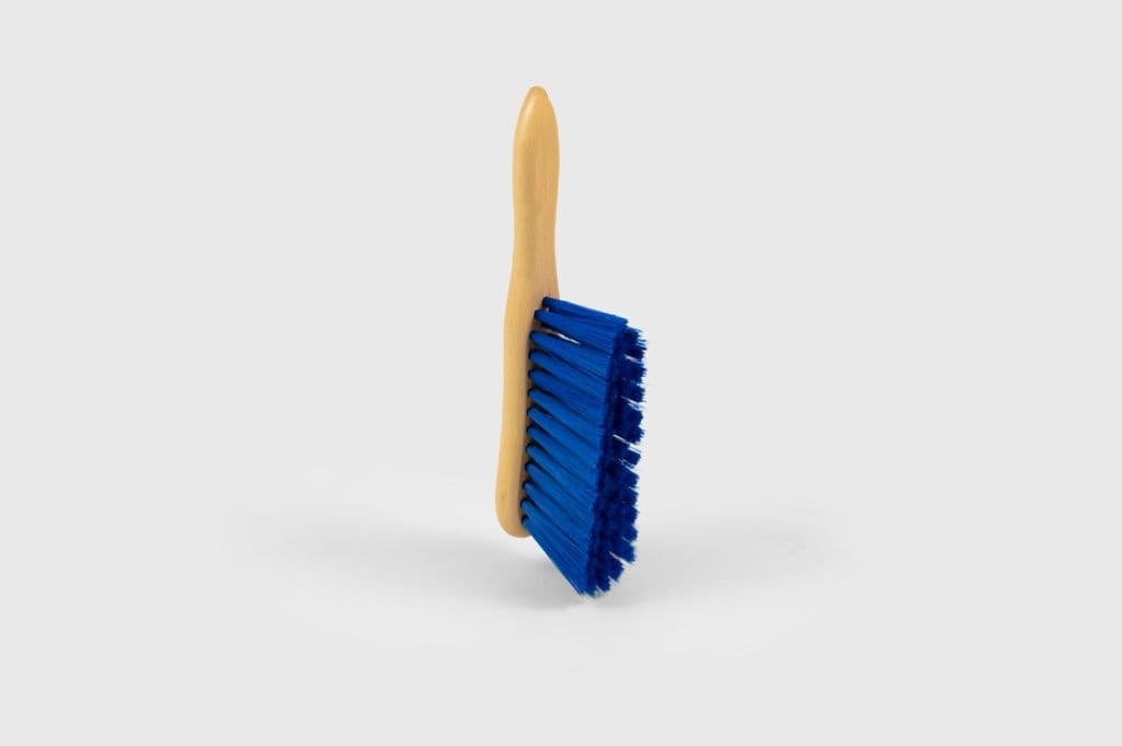 Hill Brush Banister Brush - Lacquered Stock, Soft Blue PVC - 6"