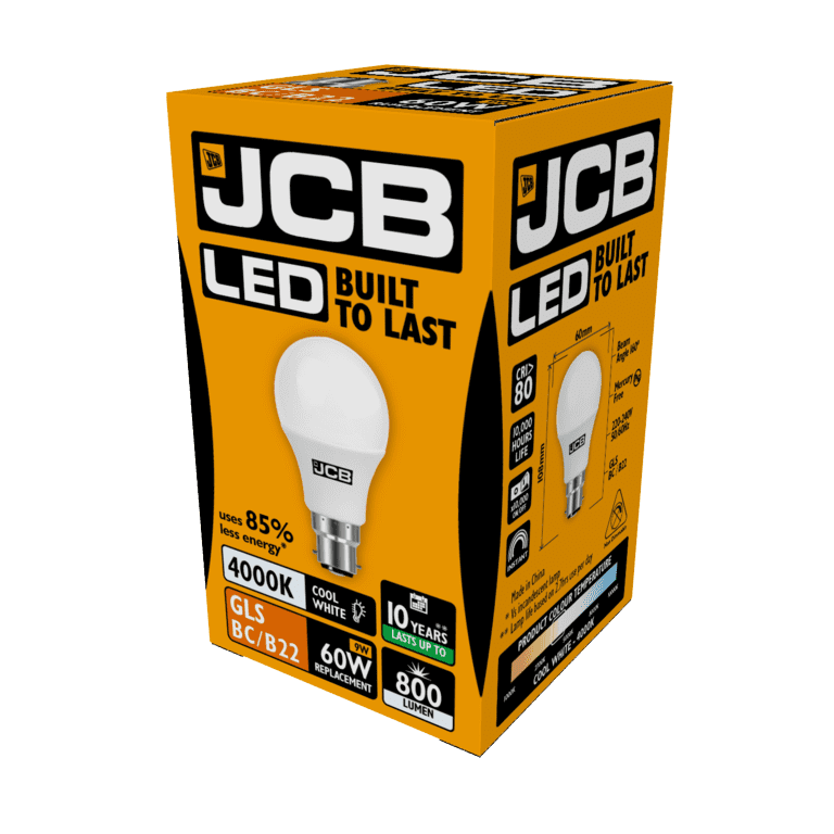 JCB LED A70 - 10W B22 Boxed