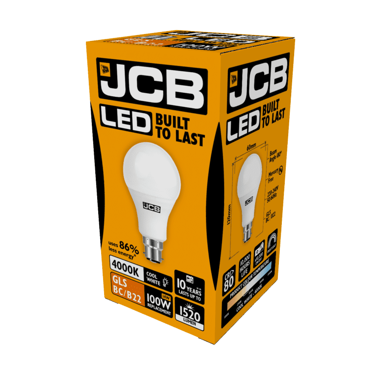 JCB LED A70 - 15W B22 Boxed