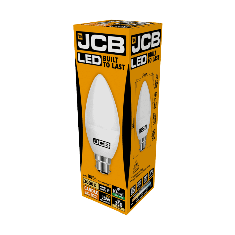 JCB LED Candle 250lm Opal 3w - B22 3000k