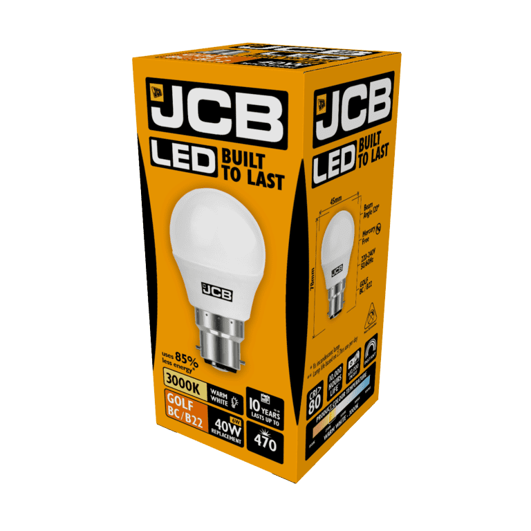 JCB LED Golf 470lm Opal 6w - BC Cap B22 3000k