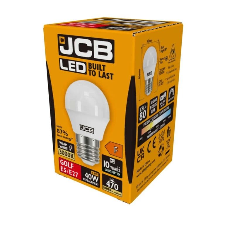 JCB LED Golf 470lm Opal 6w - ES Cap E27 3000k