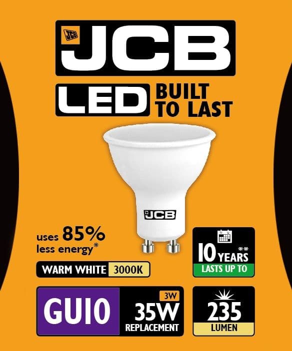 JCB LED GU10 3w - 235lm 3000k Warm White