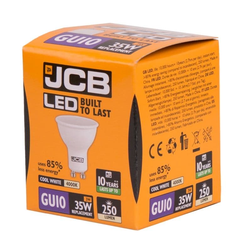 JCB LED GU10 3w - 250lms 4000K Cool White
