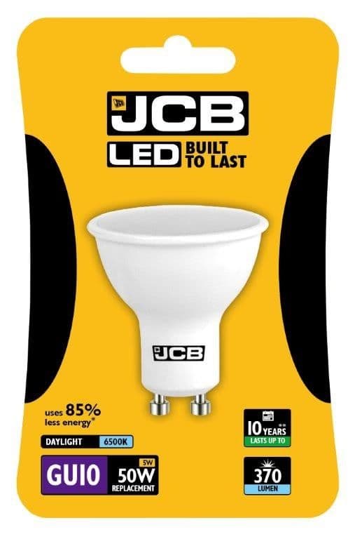 JCB LED GU10 5w Bulb Blister Packed - 370lm 6500k Daylight