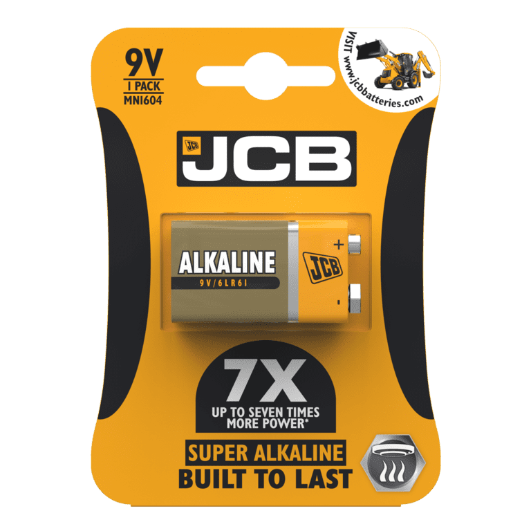 JCB Super Alkaline 9v Cell Batteries - LR22