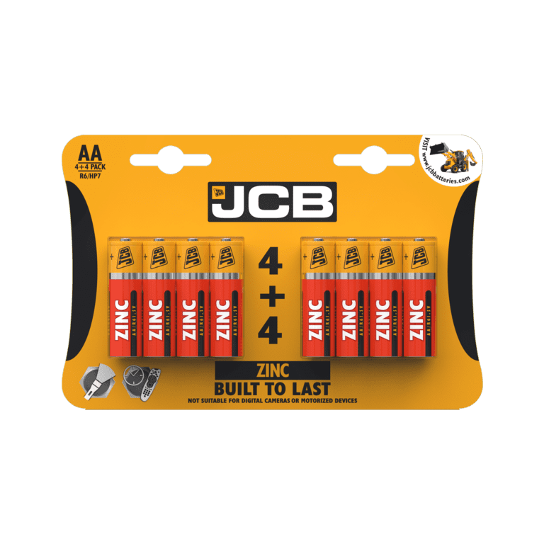 JCB Zinc Batteries 4 Plus 4 - AA