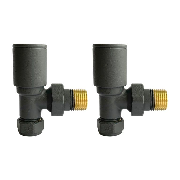 Kartell Anthracite Radiator Valve - 15mm Angled