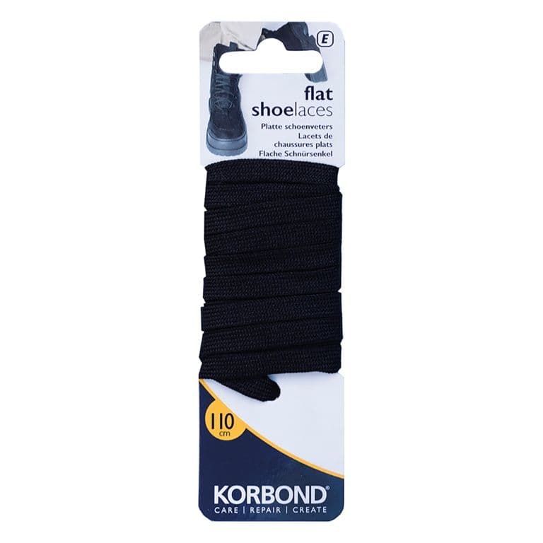 Korbond Black Flat Shoe Laces - 110cm