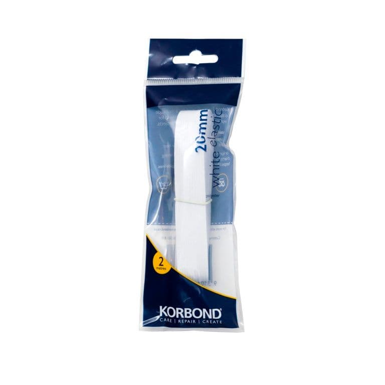Korbond Elastic White 20mm - 2m