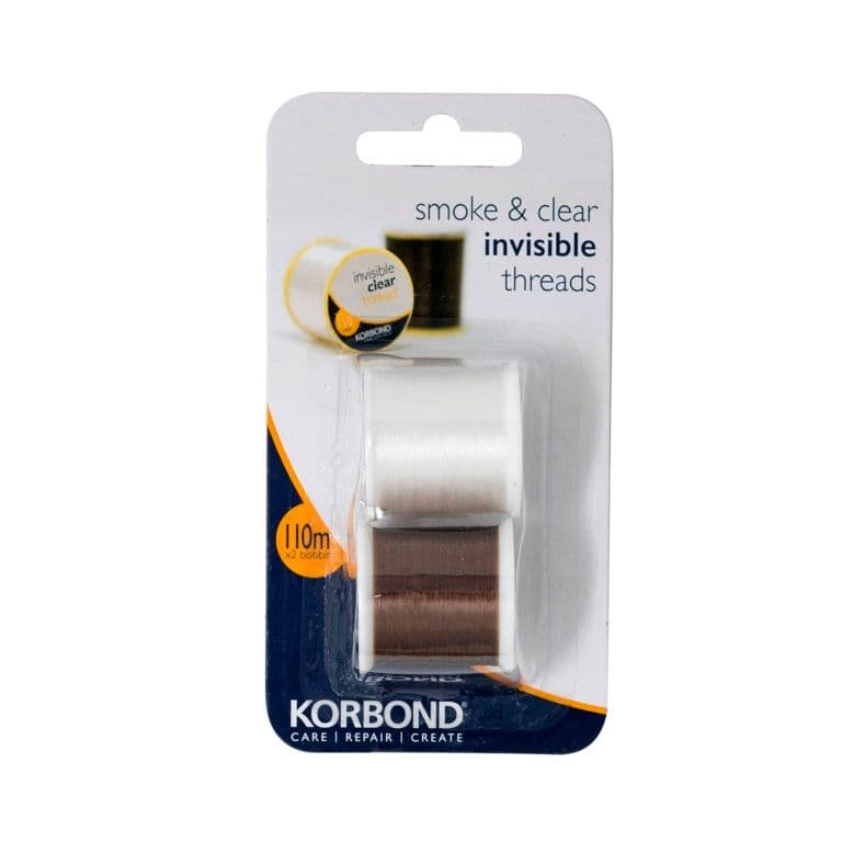 Korbond Invisible Threads Clear & Smoke - 2 x 110m