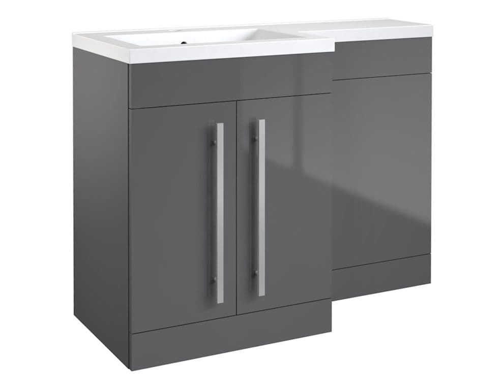 Kvit Matrix 2 Door Basin Unit Gloss Grey - 600mm