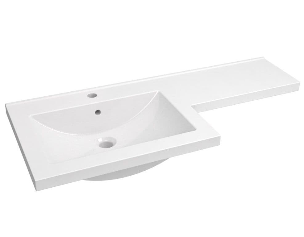 Kvit Matrix L Shaped Basin RIGHT HAND - White 1100mm
