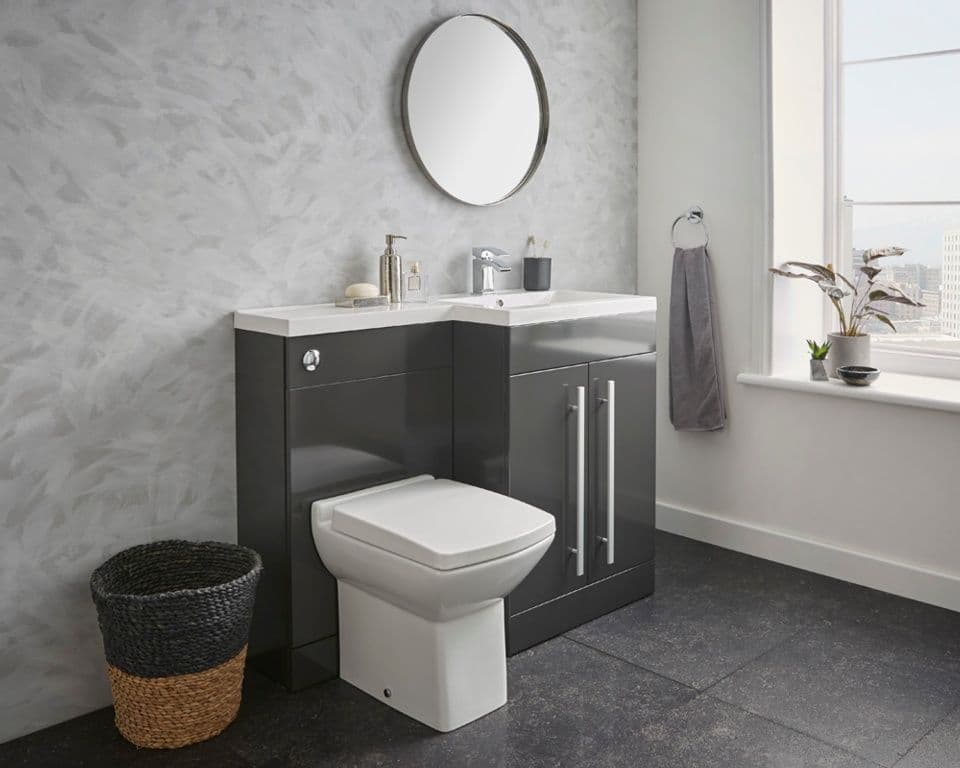 Kvit Matrix WC Unit Gloss Grey - 500mm