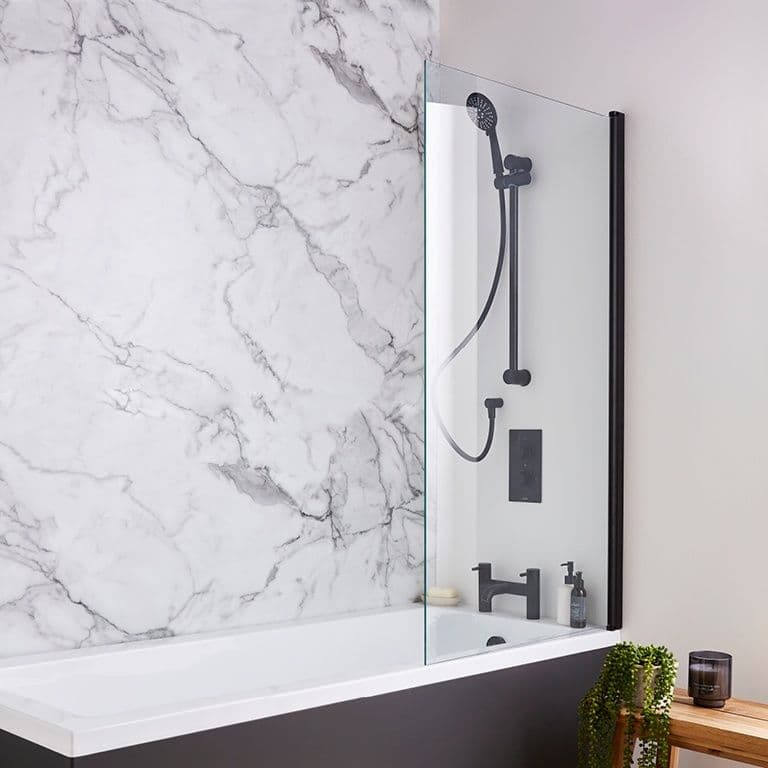 Kvit Nero Square Bath Screen - 780mm