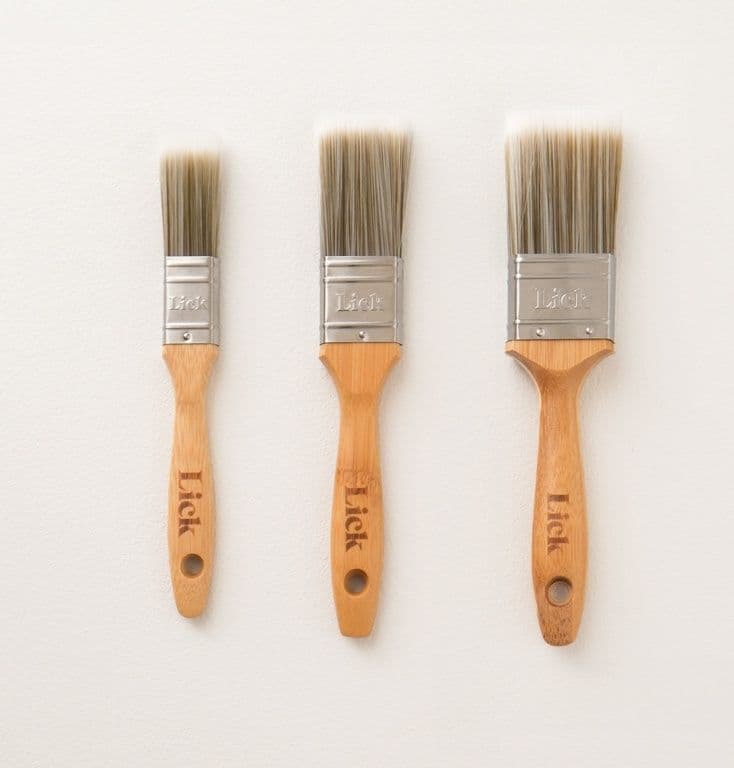 LickTools Bamboo Handle Flat Brush Set - 1" Flat / 1.5" Flat / 2" Flat