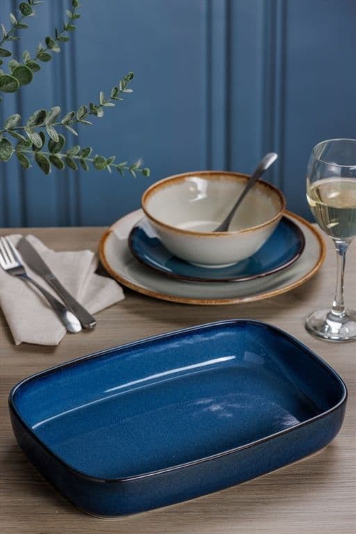 Mason Cash Reactive Blue Rectangular Dish - 31cm x 22cm x 5.5cm