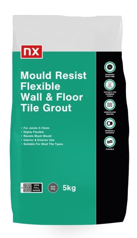 NX Mould Resist Wall & Floor Grout 5kg - Dark Grey