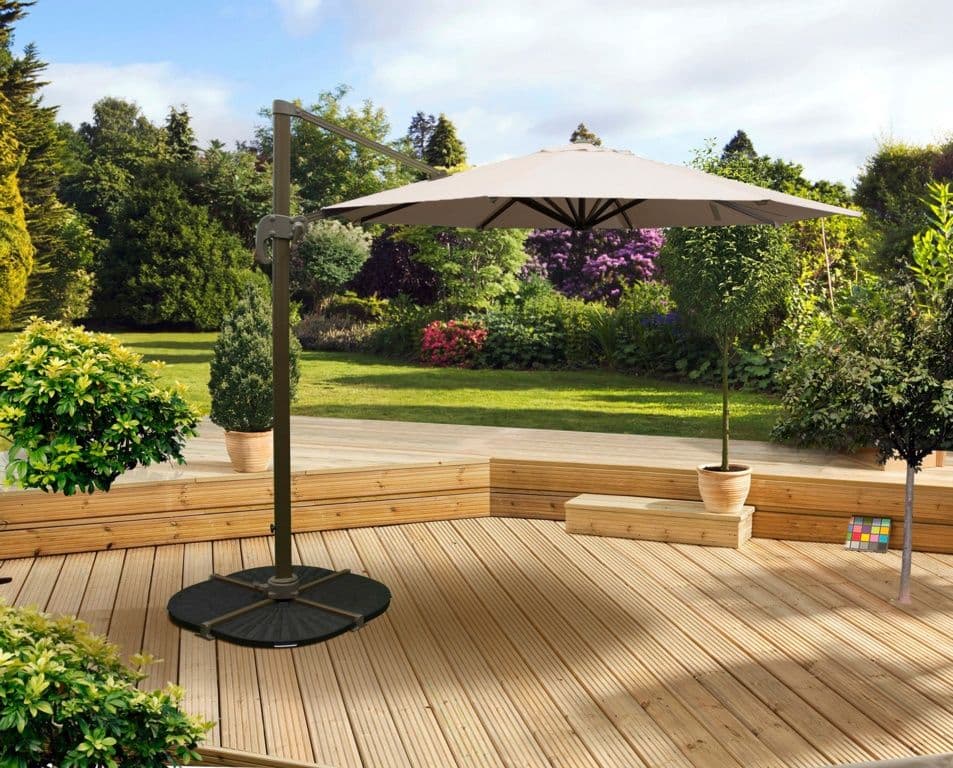 Pagoda 3m Deluxe Over Hanging Parasol - Beige