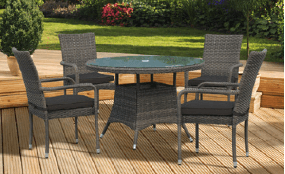 Pagoda Amalfi 4 Seat Dining Set - 4 x Chairs, 1 x Round Table