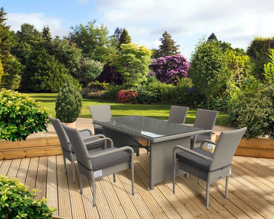 Pagoda Amalfi Rectangular Dining Set - 6 Seat