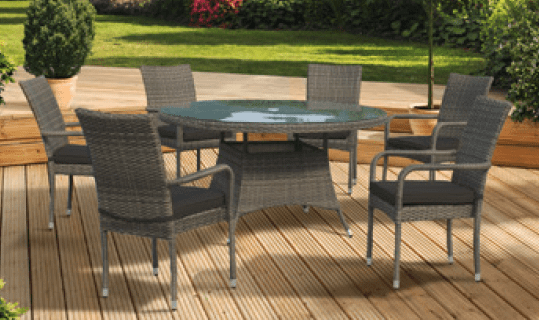 Pagoda Amalfi Round Dining Set - 6 Seat