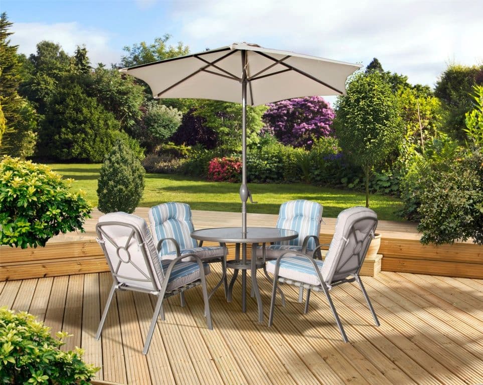 Pagoda Roma Dining Set With Parasol - 4 Seat