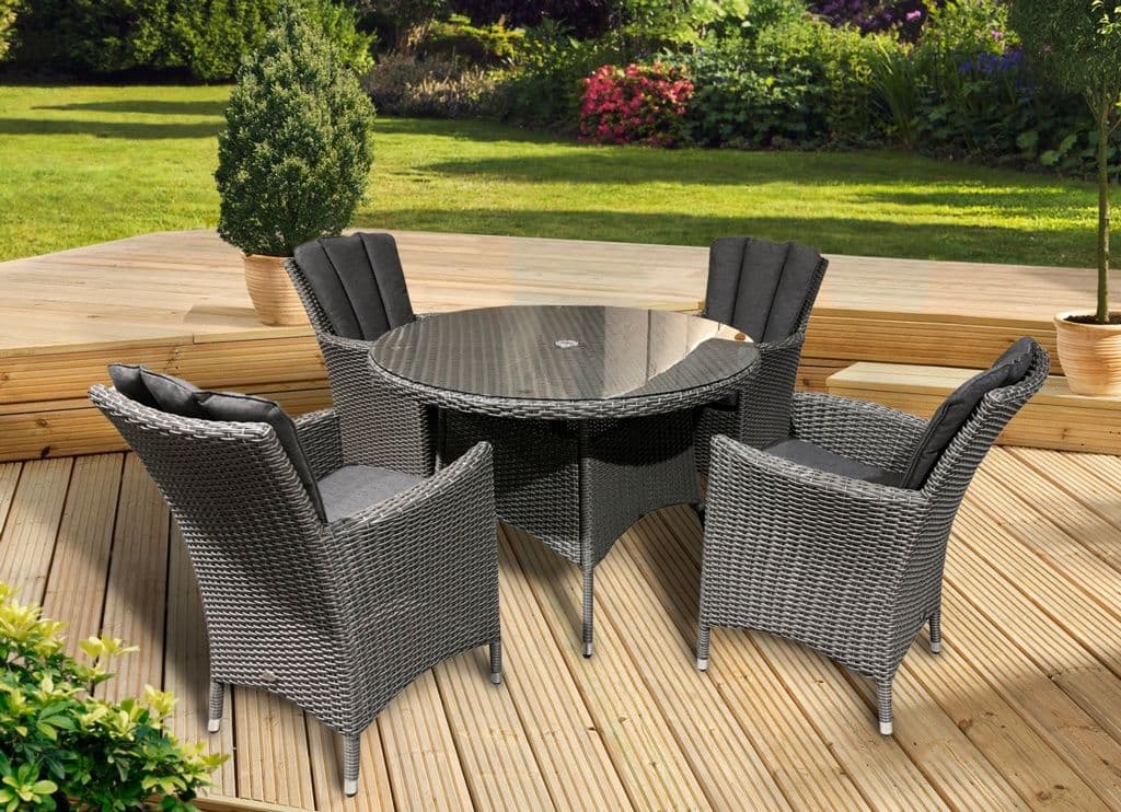 Pagoda Sicily Rattan 4 Seat Set - With Back Cushions