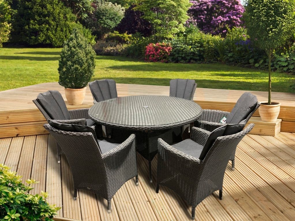 Pagoda Sicily Rattan 6 Seat Set - With Back Cushions