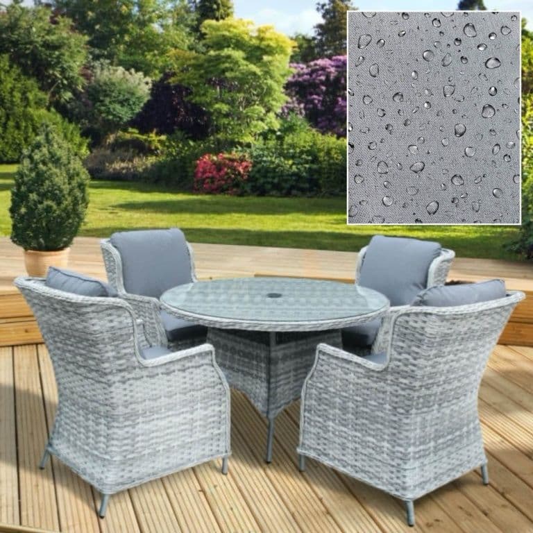Pagoda Verona Deluxe 4 Seat Dining Set - With Water Repellant Cushions
