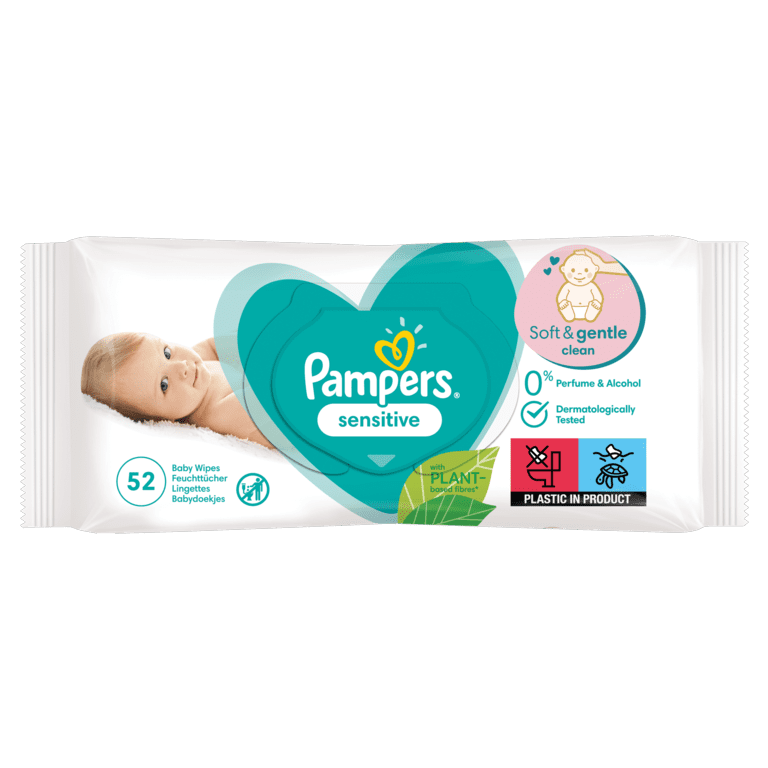 Pampers Baby Wipes Pack 52 - Sensitive