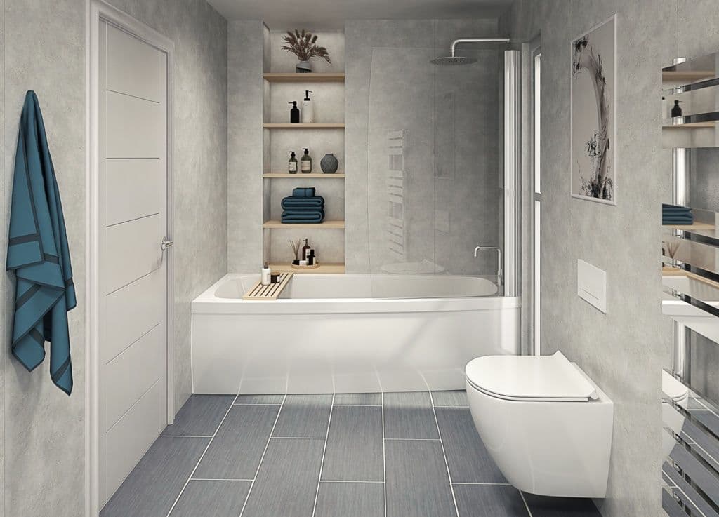 Perform Panel Cloudy Marble Bathroom and Shower Panel - 2400mm x 880mm 9350