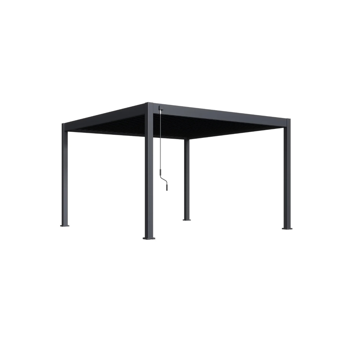 Aluminium Louvred Pergola 4m x 4m — Adjustable Roof, Matt Charcoal