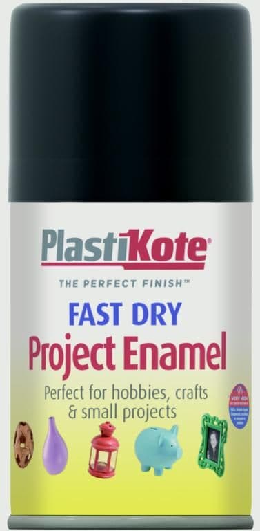 PlastiKote Fast Dry Enamel Aerosol Paint - Flat Black - 100ml