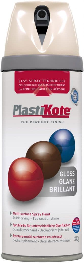 PlastiKote Twist & Spray Paint 400ml - Antique White Gloss