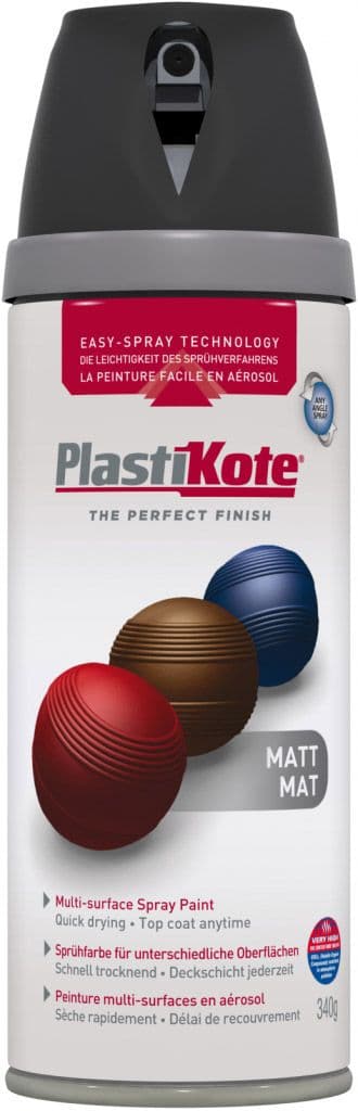 PlastiKote Twist & Spray Paint 400ml - Black Matt