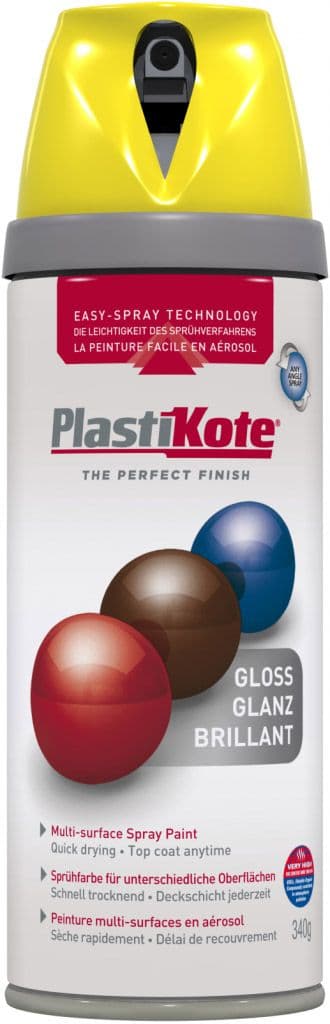 PlastiKote Twist & Spray Paint 400ml - New Yellow Gloss
