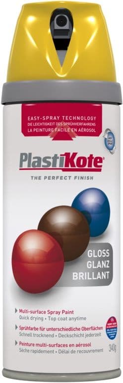 PlastiKote Twist & Spray Paint 400ml - Yellow Gloss